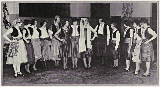 A group of students in peasant costume