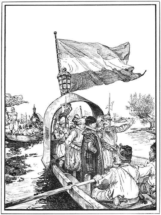 Oranje op de vloot tot ontzet van Leiden.—28 Sept. 1574. (Bladz. 264).