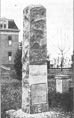 A monument to the old trail, on the high school grounds at Baker City, Oregon.