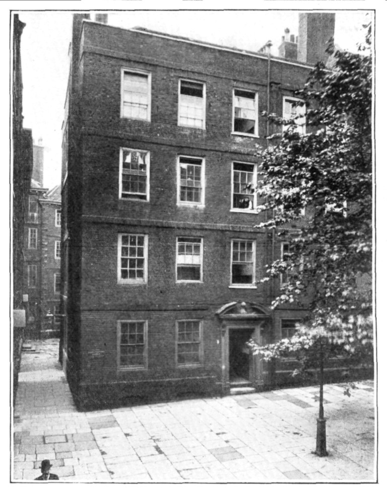 2, BRICK COURT, TEMPLE, WHERE GOLDSMITH DIED.