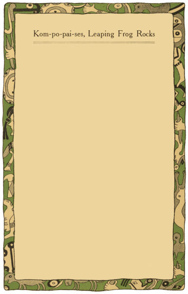 Decorative page border for Kom-po-pai-ses, Leaping Frog Rocks