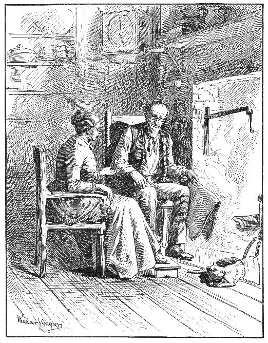 man and wife talking by fire