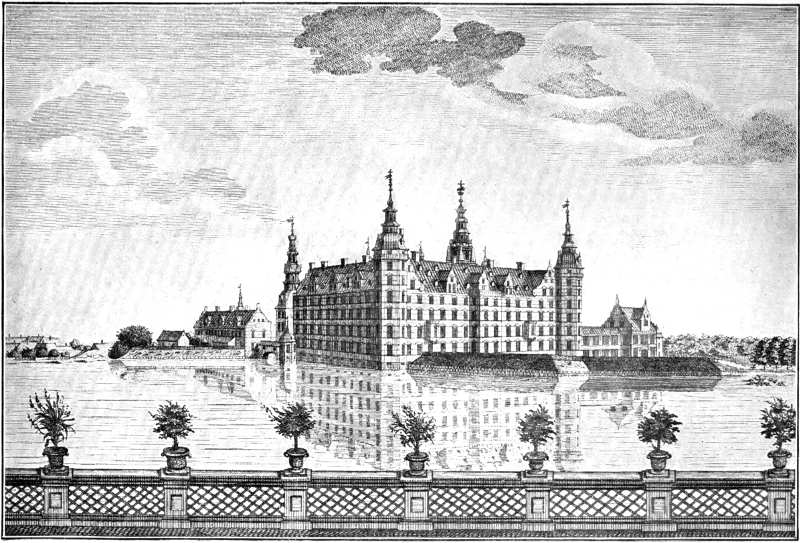 The Palace of Fredericksborg, from the garden terrace.