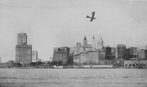 Image unavailable: “They flew over the tall municipal building of New York.”