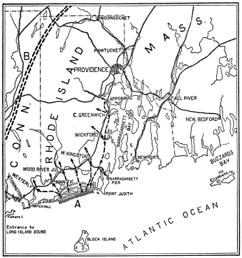 Image unavailable: MAP TO ILLUSTRATE THE LANDING OF THE ENEMY FORCES

A. Enemy Transports at Beach. The lines and arrows show direction of
his advance.

B. United States Army, withdrawn to a watching position.