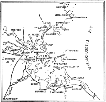 Image unavailable: MAP ILLUSTRATING THE ENEMY ATTACK ON BOSTON AND NEIGHBORING CITIES