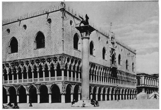 Grand Ducal Palace, Venice

The great entrance, the allegorical sculptures, and the Giant’s
Staircase of the Palace of the Doges in Venice, are hardly more
remarkable than the prison under the eaves or so-called “leads” of the
palace or the Prison of the Piombi. Here many noted prisoners have been
confined and from the “leads” Casanova made his famous escape after six
years’ imprisonment decreed by the Council of Ten.