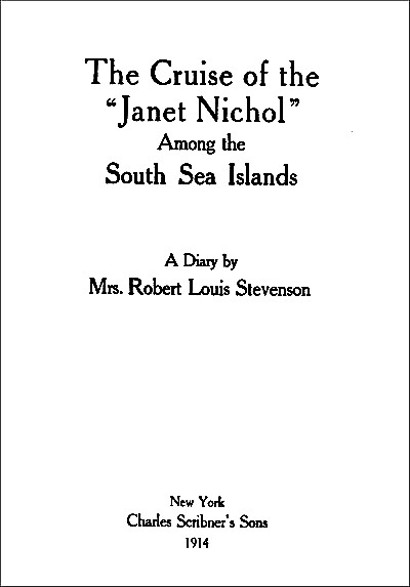 Title page for The Cruise of the "Janet Nichol"