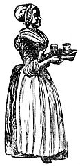 woman holding cup on tray