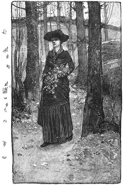 woman walking in woods