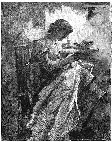 girl sitting and sewing