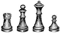 rook, queek, king and pawn