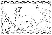 stencil of jumping deer