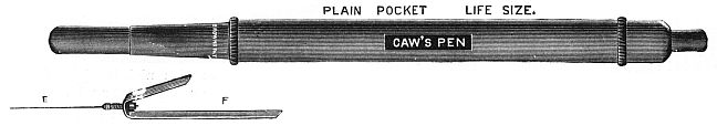 Caw Pen. Life size Plain pocket