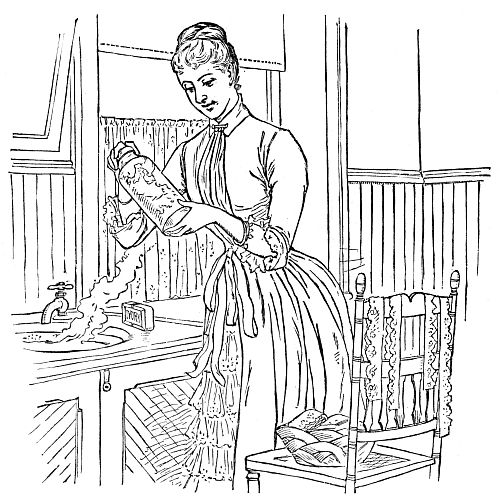 woman washing jar