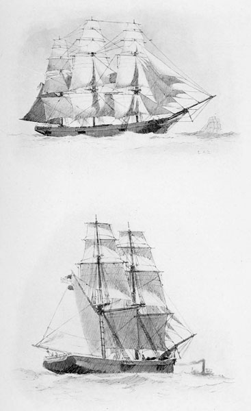 Modern Clipper Ship and Modern Brig