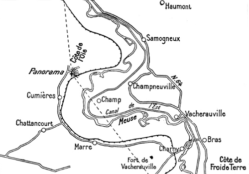 Outline map of the above panorama.