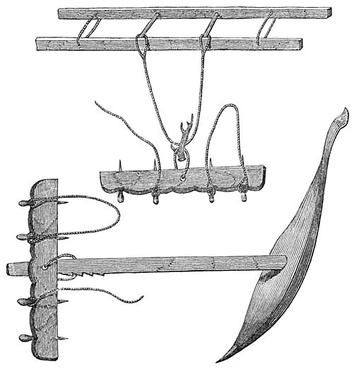Assamese Plough and Implement for Levelling Ploughed Land.