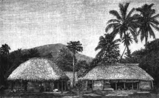 Samoanische Häuser.