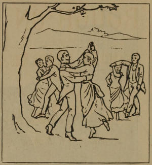 People dancing under a tree