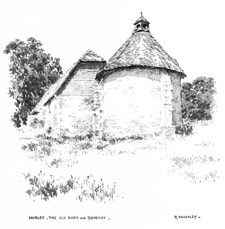 Image unavailable: HURLEY. THE OLD BARN AND DOVECOT.