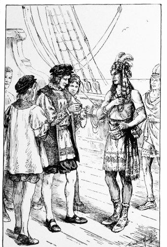 Image unavailable: COLUMBUS EXAMINES THE PEARLS