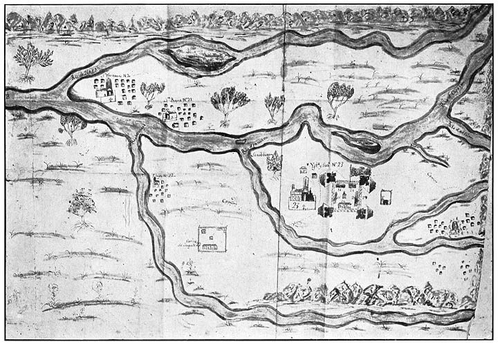 Map of the river of Cagayan, showing town sites along its banks, 1720(?); drawn by Juan Luis de Acosta