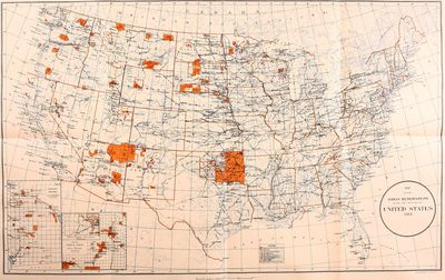 MAP SHOWING INDIAN RESERVATIONS WITHIN THE LIMITS OF THE UNITED STATES 1913