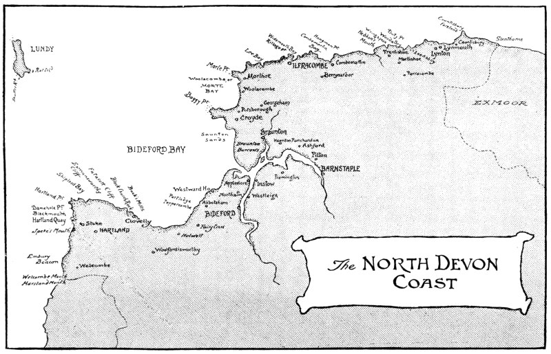 Map of the North Devon Coast