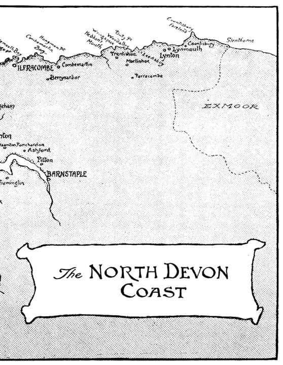 Map of the North Devon Coast, right side