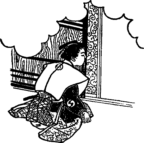 Illustration: Sitting male facing away