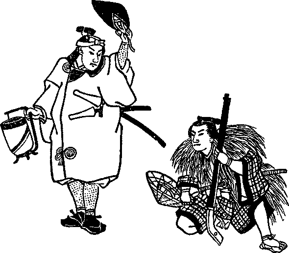 Illustration: Yagoro takes leave of kneeling Kanpei