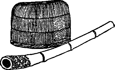 Illustration: Pipe and wicker hat