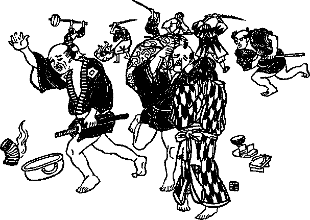 Illustration: Several men in battle