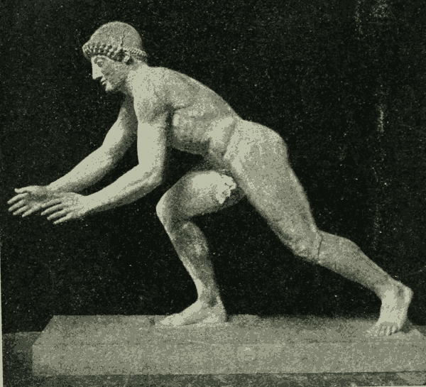Figure from E. pediment at Aegina. Munich.