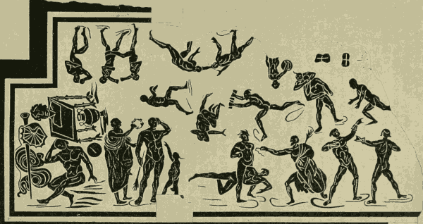 Athletics under the Romans. From a mosaic found at Tusculum.